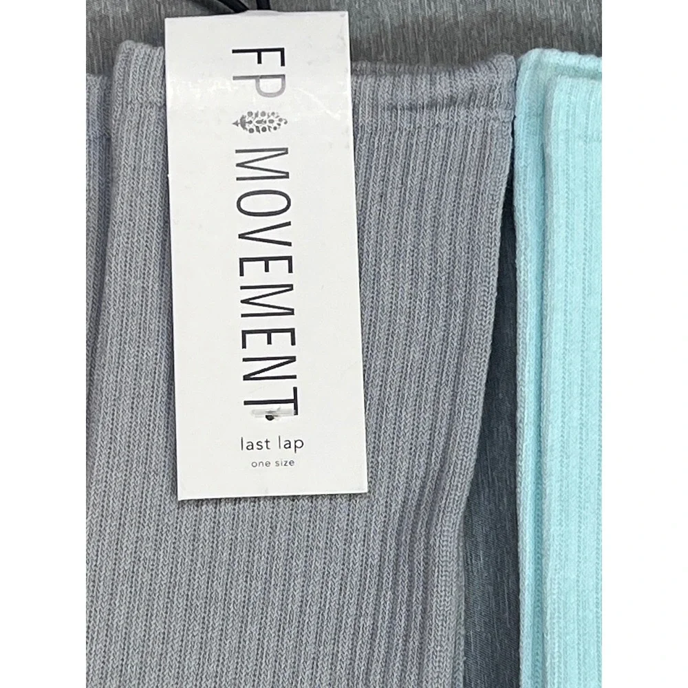 FP Movement Free People x Lucky Honey Last Lap Tube Socks 3 Pair Grey orange NEW